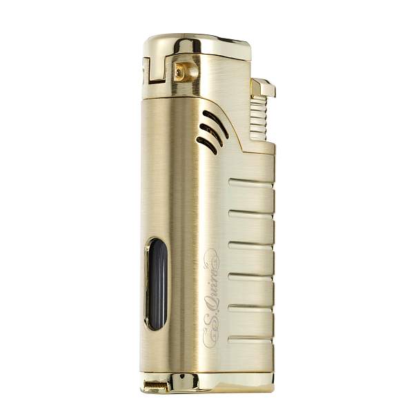 Зажигалка S.Quire газовая, турбо, тройное пламя, золотистая FL097- Yellow S.QUIRE, Артикул: FL097- Yellow фото №1