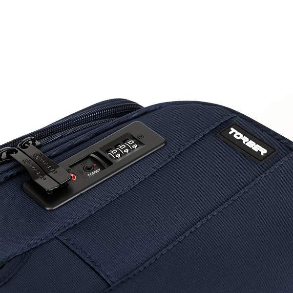 Чемодан TORBER Brosno, синий, нейлон 600D, 43,5 х 26 х 68 см, 56 л T1901M-Blue Torber, Артикул: T1901M-Blue фото №1