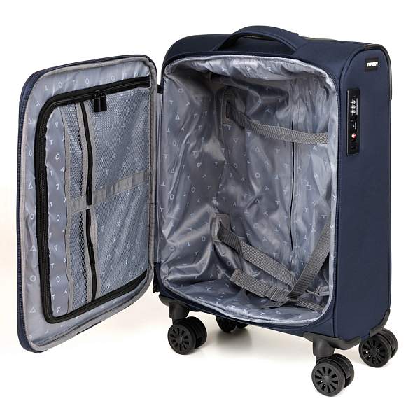 Чемодан TORBER Brosno, синий, нейлон 600D, 36,5 х 20 х 54 см, 32 л T1901S-Blue Torber, Артикул: T1901S-Blue фото №1