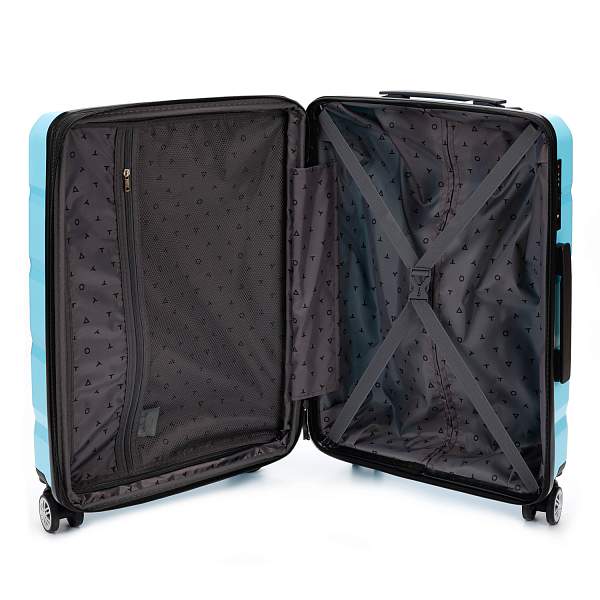 Чемодан TORBER В Отпуск, бирюзовый, полипропилен, 40,5 х 25 х 62,5 см, 55 л T1902M-Tur Torber, Артикул: T1902M-Tur фото №1