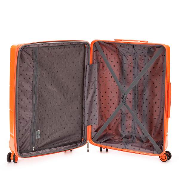 Чемодан TORBER В Отпуск, оранжевый, полипропилен, 45 х 28 х 68 см, 79 л T1908M-Orange Torber, Артикул: T1908M-Orange фото №1