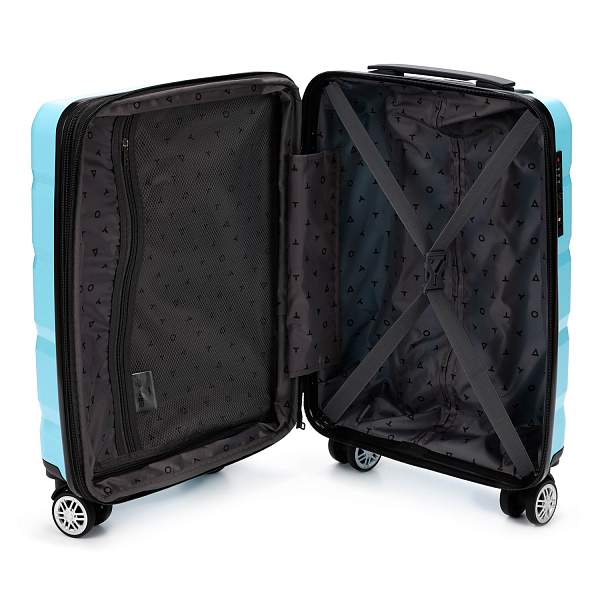 Чемодан TORBER В Отпуск, бирюзовый, полипропилен, 33 х 22 х 53 см, 35 л T1902S-Tur Torber, Артикул: T1902S-Tur фото №1