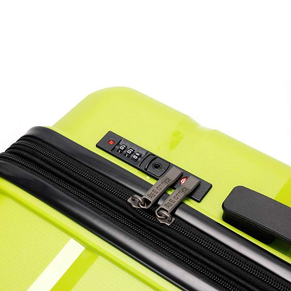 Чемодан TORBER В Отпуск, салатовый, полипропилен, 40,5 х 25 х 62,5 см, 55 л T1902M-Green Torber, Артикул: T1902M-Green фото №1