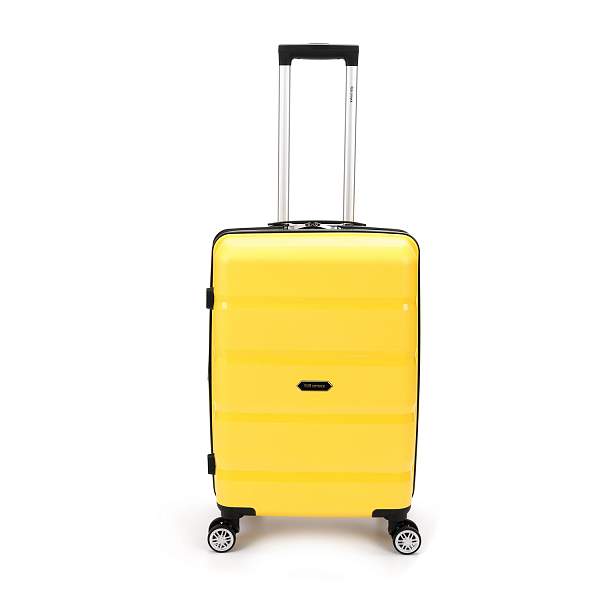 Чемодан TORBER В Отпуск, жёлтый, полипропилен, 40,5 х 25 х 62,5 см, 55 л T1902M-Yel Torber, Артикул: T1902M-Yel фото №1