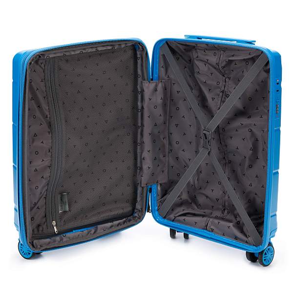 Чемодан TORBER В Отпуск, синий, полипропилен, 36 х 21,5 х 55 см, 38 л T1908S-Blue Torber, Артикул: T1908S-Blue фото №1