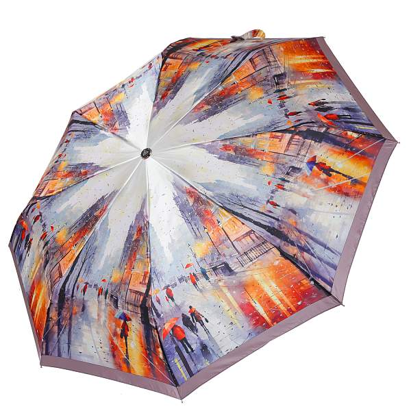 UFLS0077-6 Зонт жен. Fabretti, облегченный,  автомат, 3 сложения, сатин Fabretti, Артикул: UFLS0077-6 фото №1