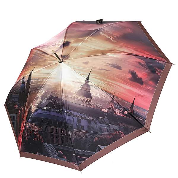 UFJ0028-5 Зонт-трость жен. Fabretti, сатин Fabretti, Артикул: UFJ0028-5 фото №1