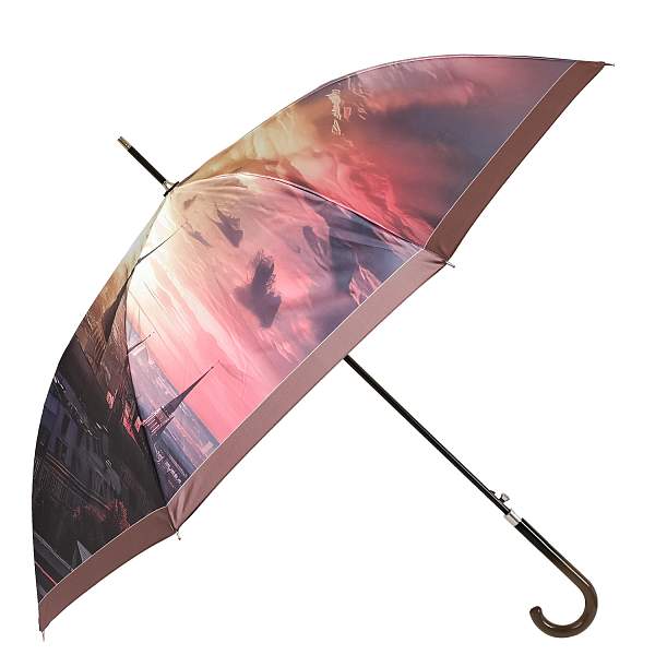 UFJ0028-5 Зонт-трость жен. Fabretti, сатин Fabretti, Артикул: UFJ0028-5 фото №1