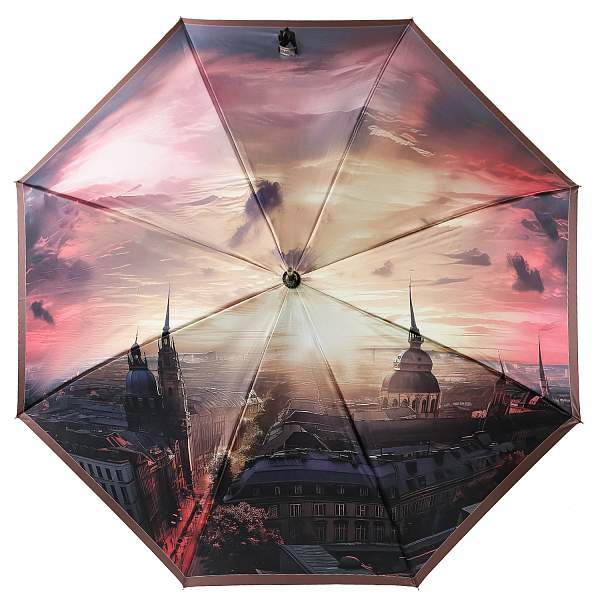 UFJ0028-5 Зонт-трость жен. Fabretti, сатин Fabretti, Артикул: UFJ0028-5 фото №1