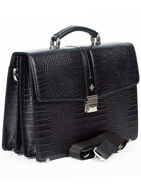 Мужской классический портфель Narvin 9733-Aligro Black Vasheron, Артикул: 9733-Aligro Black фото №1