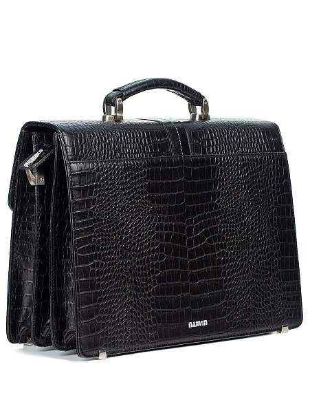 Мужской классический портфель Narvin 9733-Aligro Black Vasheron, Артикул: 9733-Aligro Black фото №1