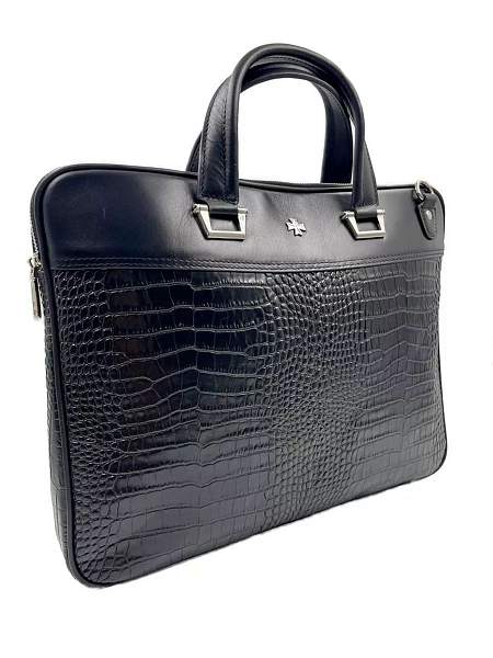 Стильный портфель-сумка из натуральной кожи NARVIN 9751-Aligro Black Vasheron, Артикул: 9751-Aligro Black фото №1