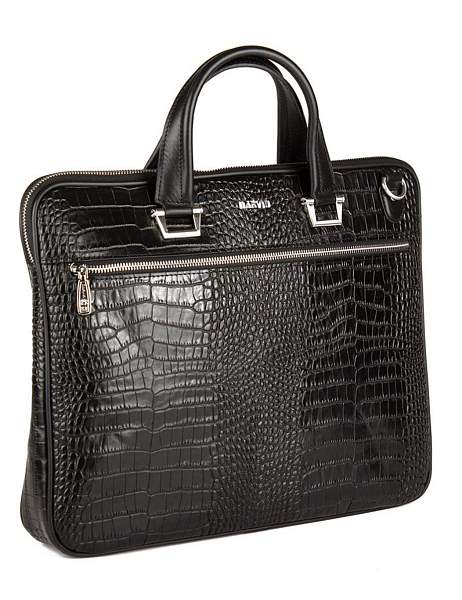 Стильный портфель-сумка из натуральной кожи NARVIN 9751-Aligro Black Vasheron, Артикул: 9751-Aligro Black фото №1