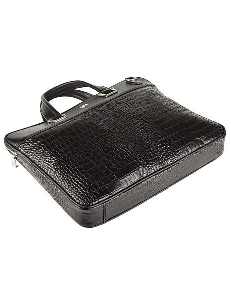 Стильный портфель-сумка из натуральной кожи NARVIN 9751-Aligro Black Vasheron, Артикул: 9751-Aligro Black фото №1