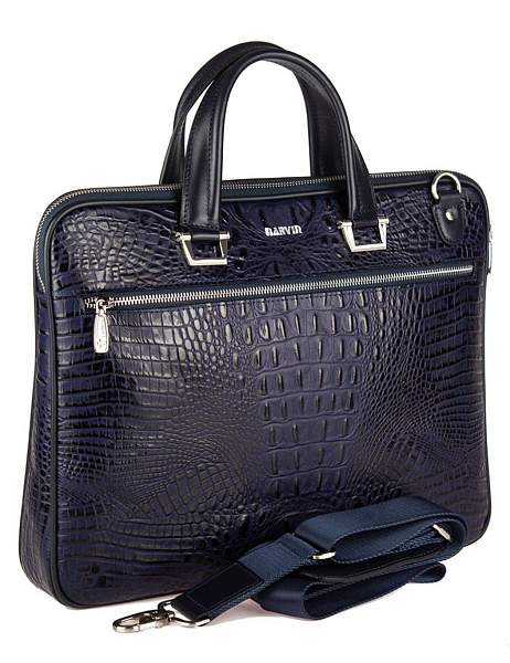 Стильный портфель-сумка из натуральной кожи NARVIN 9751-Bambino D.Blue Vasheron, Артикул: 9751-Bambino D.Blue фото №1