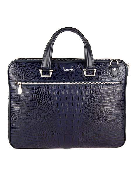 Стильный портфель-сумка из натуральной кожи NARVIN 9751-Bambino D.Blue Vasheron, Артикул: 9751-Bambino D.Blue фото №1