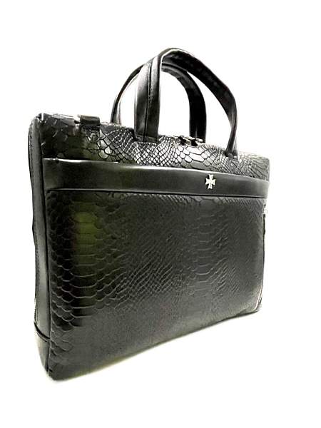 Портфель-сумка NARVIN 9752-Anaconda Black из натуральной кожи  Vasheron, Артикул: 9752-Anaconda Black фото №1