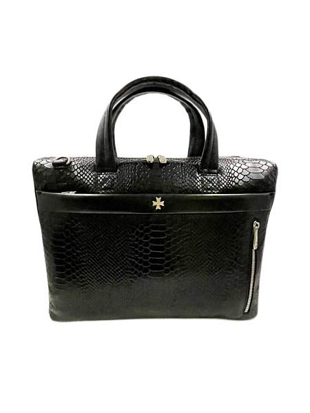 Портфель-сумка NARVIN 9752-Anaconda Black из натуральной кожи  Vasheron, Артикул: 9752-Anaconda Black фото №1