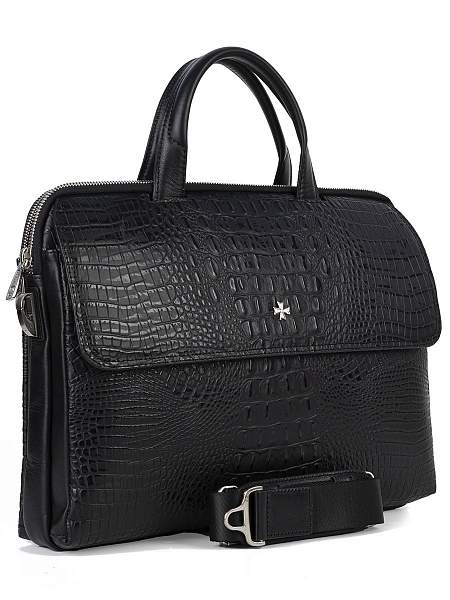 Портфель-сумка NARVIN 9759-Bambino Black из натуральной кожи Vasheron, Артикул: 9759-Bambino Black фото №1