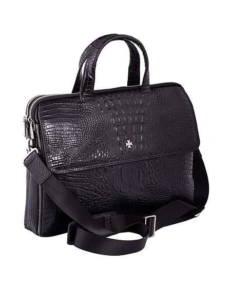 Портфель-сумка NARVIN 9759-Bambino Black из натуральной кожи Vasheron, Артикул: 9759-Bambino Black фото №1