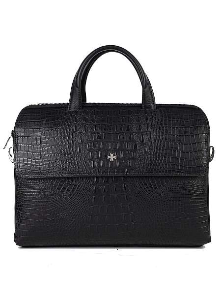 Портфель-сумка NARVIN 9759-Bambino Black из натуральной кожи Vasheron, Артикул: 9759-Bambino Black фото №1