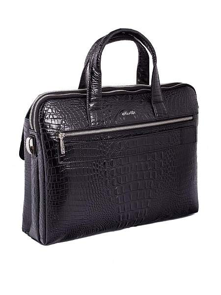Портфель-сумка NARVIN 9759-Bambino Black из натуральной кожи Vasheron, Артикул: 9759-Bambino Black фото №1