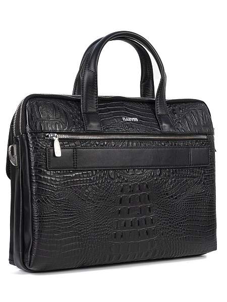 Портфель-сумка NARVIN 9759-Bambino Black из натуральной кожи Vasheron, Артикул: 9759-Bambino Black фото №1