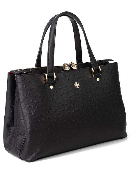 Сумка женская NARVIN 9802-Ostrich Black Vasheron, Артикул: 9802-Ostrich Black фото №1