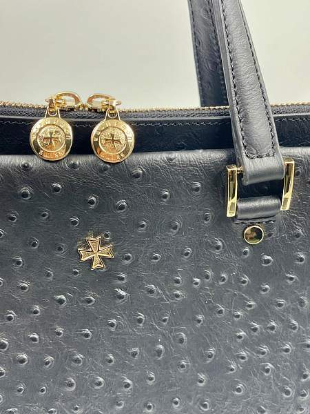 Сумка женская NARVIN 9802-Ostrich Black Vasheron, Артикул: 9802-Ostrich Black фото №1