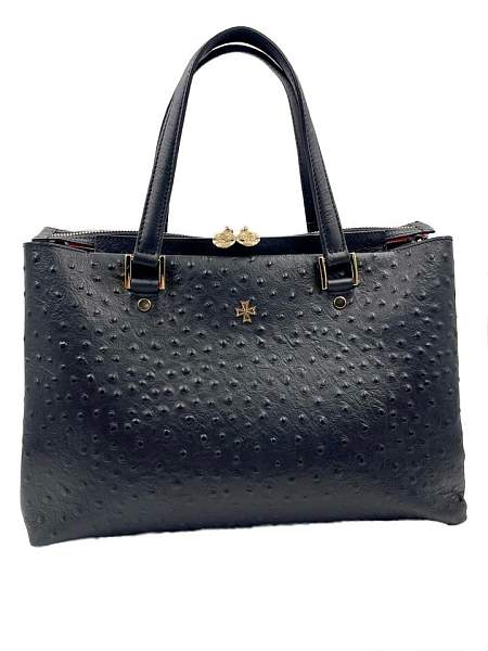 Сумка женская NARVIN 9802-Ostrich Black Vasheron, Артикул: 9802-Ostrich Black фото №1