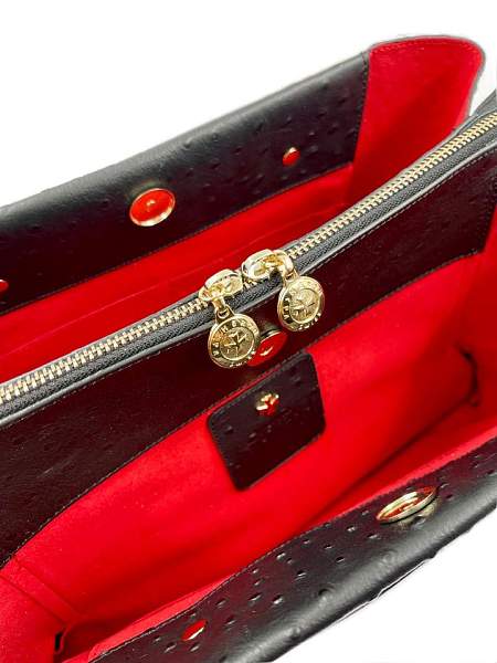 Сумка женская NARVIN 9802-Ostrich Black Vasheron, Артикул: 9802-Ostrich Black фото №1