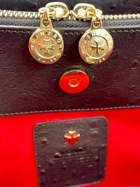 Сумка женская NARVIN 9802-Ostrich Black Vasheron, Артикул: 9802-Ostrich Black фото №1