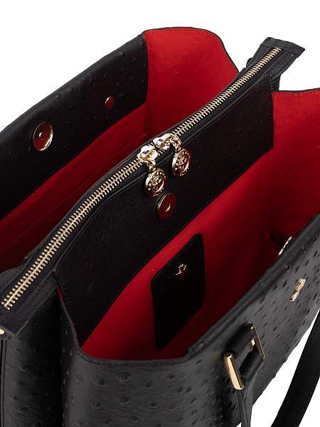 Сумка женская NARVIN 9802-Ostrich Black Vasheron, Артикул: 9802-Ostrich Black фото №1