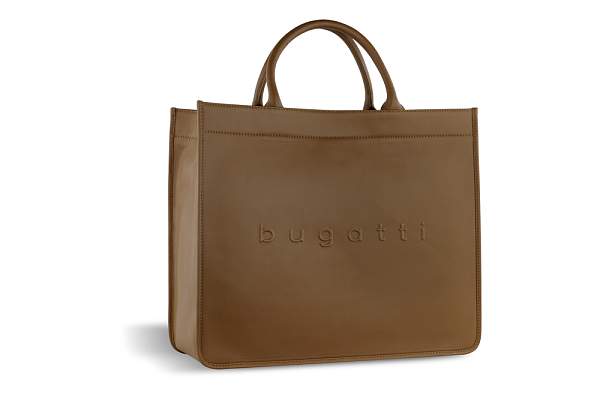 Сумка-тоут женская BUGATTI Daphne, коньячный цвет, воловья кожа/полиэстер, 41х15х34,5 см 49569007 BUGATTI, Артикул: 49569007 фото №1