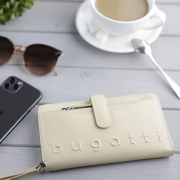 Кошелёк женский BUGATTI Daphne с ключницей, бежевый цвет, воловья кожа/полиэстер, 19х3х11 см 49569450 BUGATTI, Артикул: 49569450 фото №1