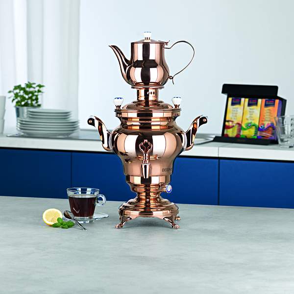 Самовар BEEM модель Odessa, 3 литра, золотистый 06981 (06927) Beem, Артикул: 06981 (06927) фото №1