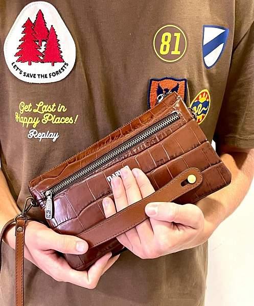 Клатч мужской Vasheron, Артикул: 9449-Croco Brown фото №1