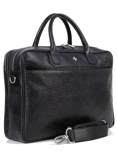 Кожаный портфель-сумка Narvin 9767-Bridge Black Vasheron, Артикул: 9767-Bridge Black фото №1