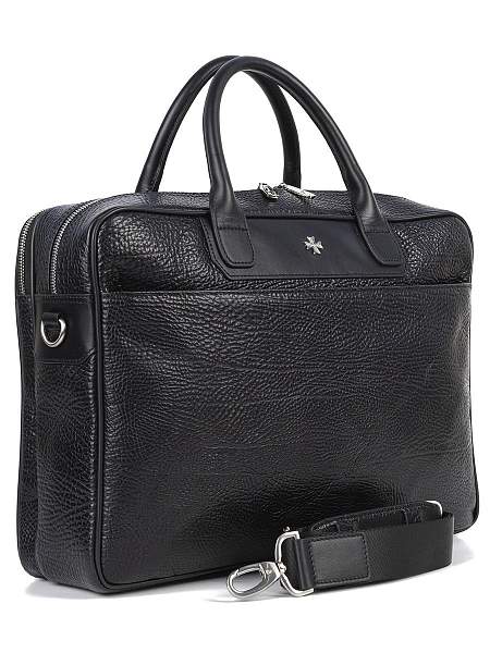 Кожаный портфель-сумка Narvin 9767-Bridge Black Vasheron, Артикул: 9767-Bridge Black фото №1
