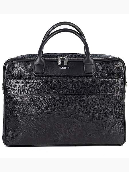 Кожаный портфель-сумка Narvin 9767-Bridge Black Vasheron, Артикул: 9767-Bridge Black фото №1