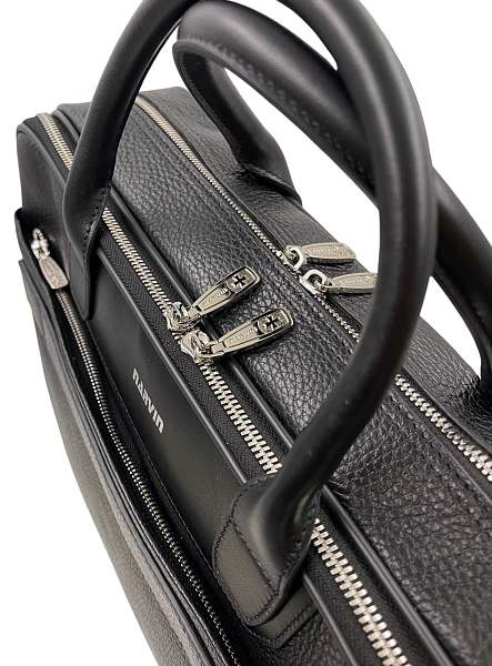 Кожаный портфель-сумка Narvin 9767-Bridge Black Vasheron, Артикул: 9767-Bridge Black фото №1