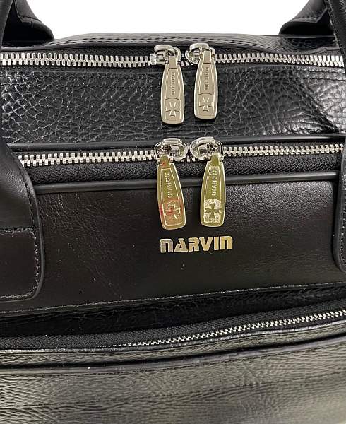 Кожаный портфель-сумка Narvin 9767-Bridge Black Vasheron, Артикул: 9767-Bridge Black фото №1