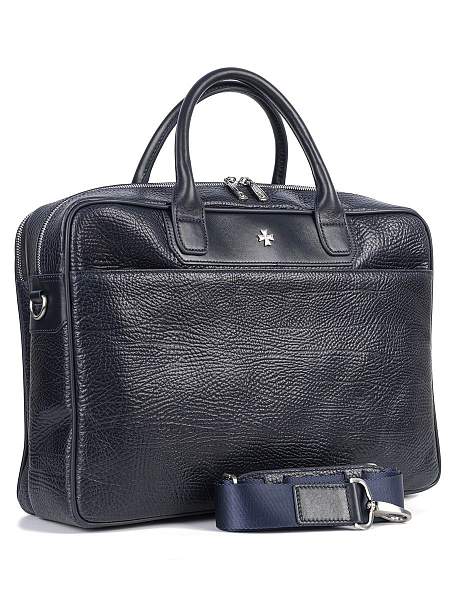 Кожаный портфель-сумка Narvin 9767-Bridge D.Blue Vasheron, Артикул: 9767-Bridge D.Blue фото №1