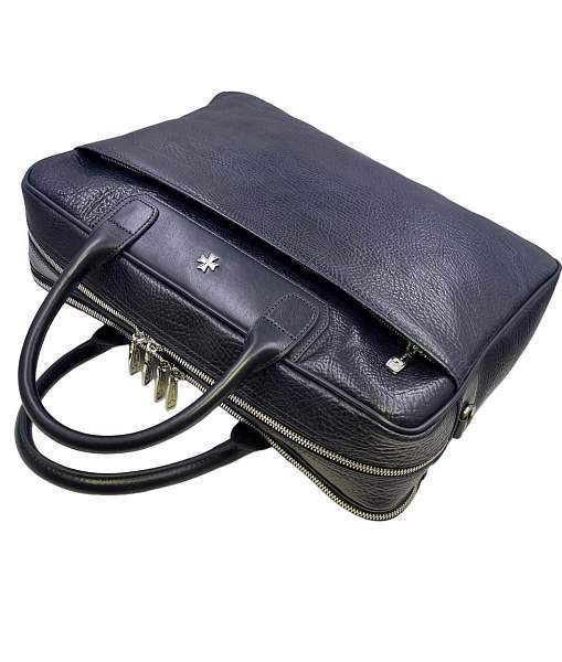 Кожаный портфель-сумка Narvin 9767-Bridge D.Blue Vasheron, Артикул: 9767-Bridge D.Blue фото №1