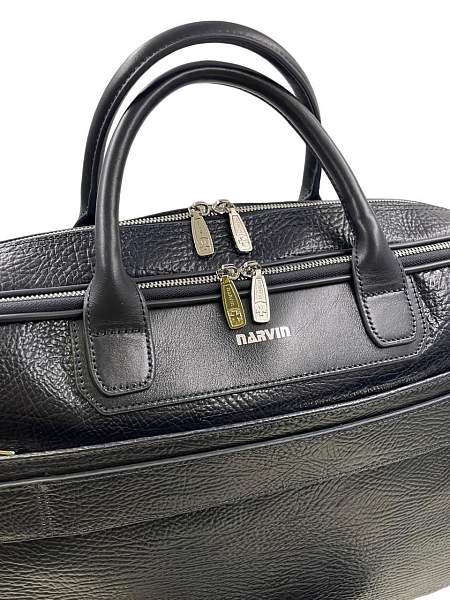 Кожаный портфель-сумка Narvin 9767-Bridge D.Blue Vasheron, Артикул: 9767-Bridge D.Blue фото №1