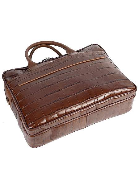 Кожаный портфель-сумка Narvin 9767-Croco Caffe Vasheron, Артикул: 9767-Croco Caffe фото №1