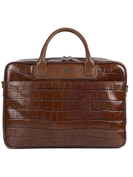 Кожаный портфель-сумка Narvin 9767-Croco Caffe Vasheron, Артикул: 9767-Croco Caffe фото №1