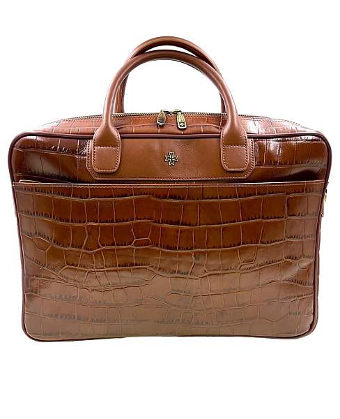 Кожаный портфель-сумка Narvin 9767-Croco Caffe Vasheron, Артикул: 9767-Croco Caffe фото №1