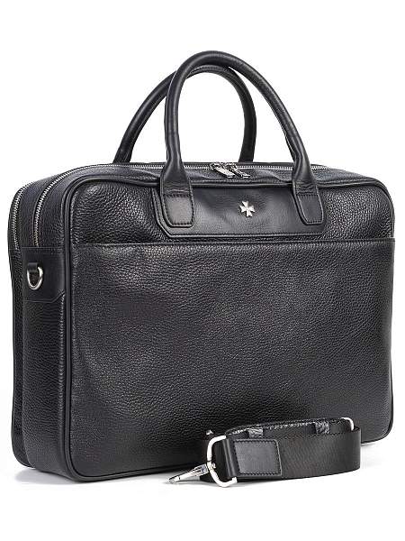 Кожаный портфель-сумка Narvin 9767-Polo Black Vasheron, Артикул: 9767-Polo Black фото №1