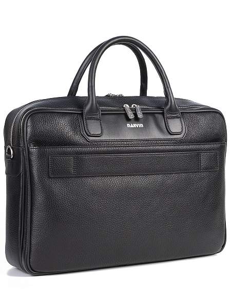 Кожаный портфель-сумка Narvin 9767-Polo Black Vasheron, Артикул: 9767-Polo Black фото №1
